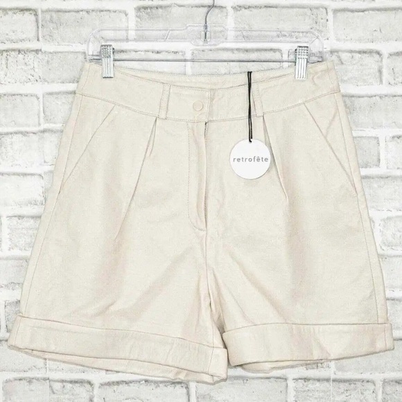 Retrofete Mila Leather Shorts Size M - Picture 7 of 16